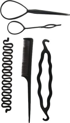 house of common 5 pes hair designing equipment Hair Accessory Set(Black)