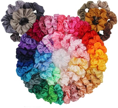 Jay Nagnath fab Premium Silk Satin Scrunchies (pack of 18) Rubber Band (Multicolor) Rubber Band(Multicolor)