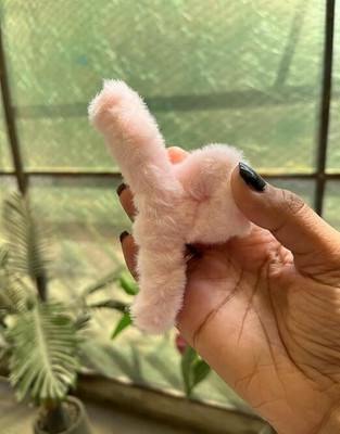 Collet Cute Faux Rabbit Fur Plastic Non Slip Large Barrettes for Women and Girls Hair Clip(Multicolor)