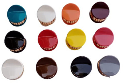 Freebies Round Mini Hair Clutcher Clips for Girls, Glossy Multicolor Hair Claw Pack of 6 Hair Clip(Multicolor)