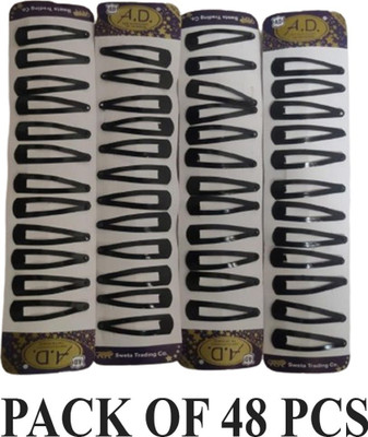 mamatha Tik Tok Strong Metal Black & Dark Shade hair Pin Clips (Pack Of 48) Hair Clip(Black)