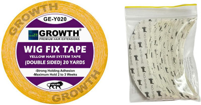 GROWTH Double Sided 19m Yellow & No Shine 36pc CC Contour  Wig Tape Combo Pack of 2 Hair Extension