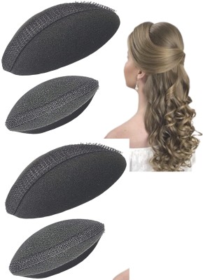 Fezzalo 4 PCS, Premium Hair Puff Maker, Hair Volumizer Bump it, Bridal Hair Accessoreis Bun Clip(Black)