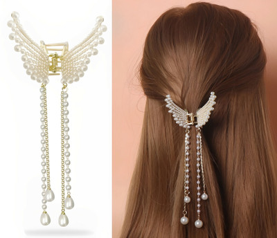 Latest Stylish Pearl Butterfly Hair Clutcher For Women And Girls (Pack of 1) Hair Claw(Multicolor)
