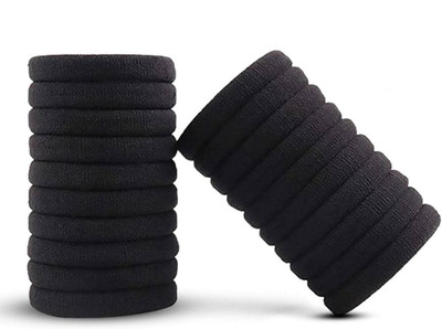 Seeotwo Black Hair Ties Premium Elastic Soft Rubber Bands Men, Women, Boys, Girls Rubber Band(Black)