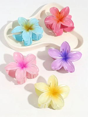 BeautyCulture Gradient Color Flower Fashionable Versatile Hair Claw(Blue, Yellow)