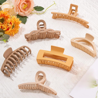 Prityka Beauty Clips For Women Stylish, 6 Pcs Big Hair Claw Clip random design 6p Hair Claw(Multicolor)