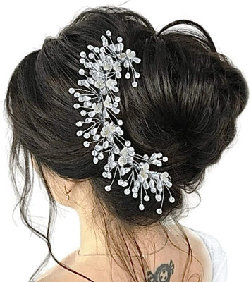 tbh Artificial Crystal Juda Pin, Flower Hair Accessories for Girlfriend, Wife Hair Pin(White)
