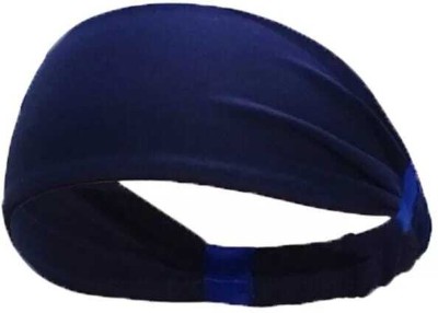 Maa Hosiery mens & womens [pack of 1] Solid Runing sweat Head Band Wicking Hair Wrap Elastic Rubber Band(Blue)