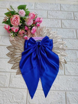 Trend By Kimaayra Long Satin Tail Hair Bow Hair Clip(Blue)