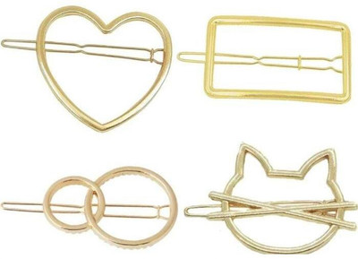 house of common Korean style Women's and Girls Golden Hair Clips Pack of 6 Hair Clip Hair Clip(Gold)