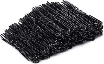Ghelonadi Size 8cm/3.14inch 96pcs Wavy U Pin Hair Pin(Black)