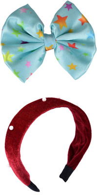 Munavi Elastic Rubber Hair Band hair combo(Green, Red)