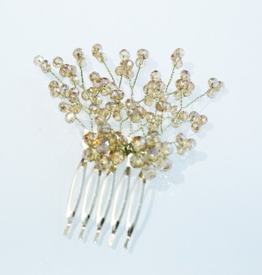 La Belleza Golden crystal comb Hair Pin(Gold)