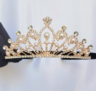 AMAN COLLECTION Crown Partywear Hair Band Hair Band(Gold)