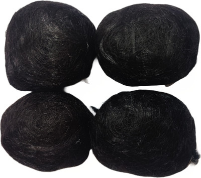 Ritya Creation ROUND HAIR STUFFING PADDING ( PACK OF 4) Braid Extension(Black)