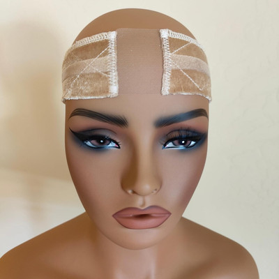 Ritzkart Adjustable Velvet Material Lace Wig Grip Velcro Band Head Band(Beige)