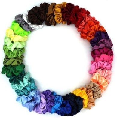 GoodsUrChoice Luxury Satin Hair Scrunchies- Pack of 24, Smooth and Shiny, Ideal for Daily Wear Rubber Band(Multicolor)