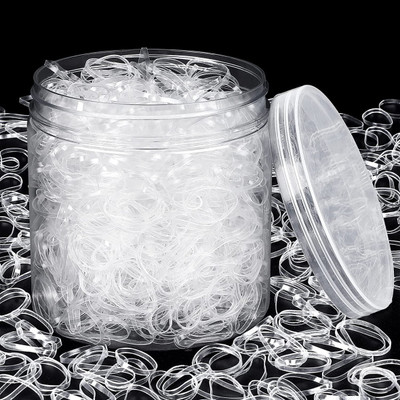 Trendy Look Clear Elastic Hair Bands Rubber Bands Soft Elastic Bands 250 pcs Rubber Band(White)