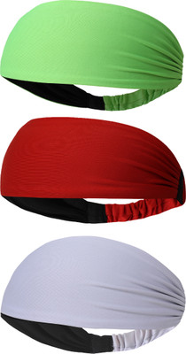 PAROPKAR Workout Headbands for Women,Yoga Running Sports Sweatbands Wide 3PCS Head Band(Green, Red, Grey)