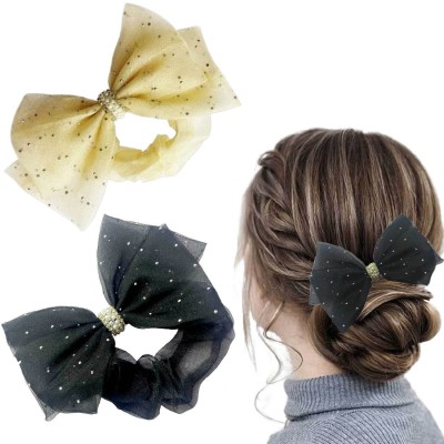 Lykaa Stylish Hair Bows Hair Clip with Rhinestones Brotch Hair Accessories (Pack of 2) Hair Clip(Multicolor)