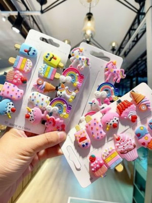 STUTAKRITI 20pcs Rainbow Unicorn Ice Creamt Baby Hairpin For Kids Girls Toddler Barrettes Hair Clip(Multicolor)