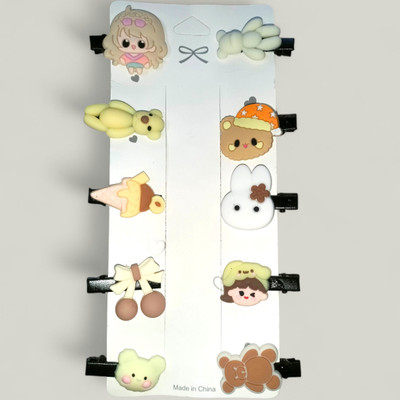 Aayra Pack of 10 Pcs Multi Panda Ice Cream Hair Clips Set Baby Hairpin for cute girls Hair Clip(Multicolor)