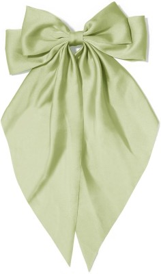 starvis Large Satin Hair Bow clip with Tail French Style Hair Accessories-Women & Girls Hair Clip(Green)