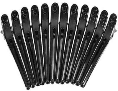 Inoin Hair Styling For Salon Women, Parlor Use Hair Section Clips -Set of 12 Pcs. Hair Clip(Black)