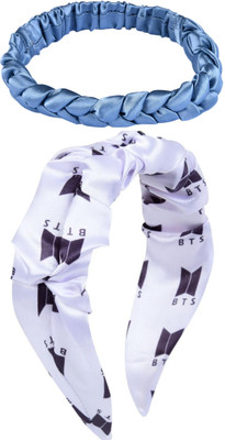 Munavi Elastic Rubber Hair Band hair combo(Blue, White)