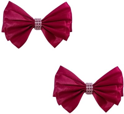 DressTooMatch Dress to Match Stylish Hair Clips/Back Pin (3.07 Inch) Pack of 2 - Maroon Hair Clip(Maroon)