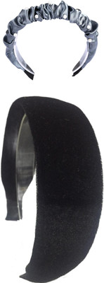 Munavi Elastic Rubber Hair Band hair combo(Grey, Black)