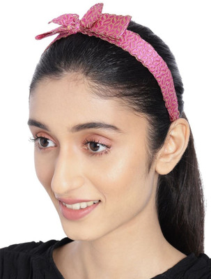 Dressberry Gold-Toned with knot stylish Hairband Hair Band(Pink)