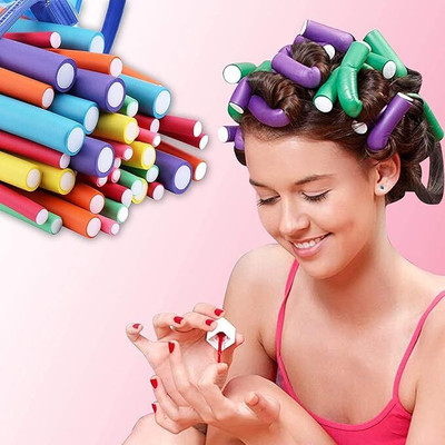 Pinaka Flexible Curling Rods Twist Foam Hair Rollers - PACK OF 10 Hair Accessory Set(Multicolor)