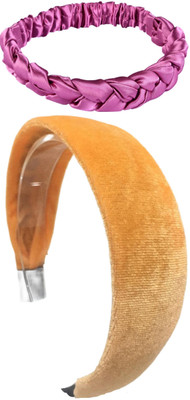 Munavi Elastic Rubber Hair Band hair combo(Pink, Yellow)