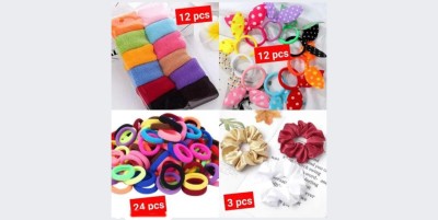 ARISERS Hair Accessories Rubber Band & Hair Band for Kids/Girls Combo Pack of 51 pcs Hair Band(Multicolor)