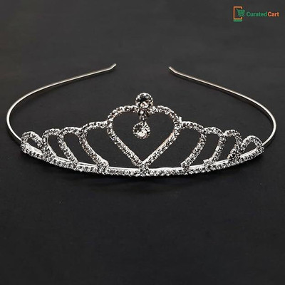 Curated Cart Girls Women Tiaras Sliver Crown Hair Accessory Set(Silver)
