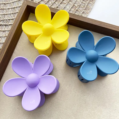 Alucia Korean Matte Flower Hair Claw Clip Strong Grip Hair Clutcher Set Hair Claw(Multicolor)
