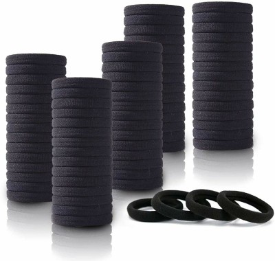 Rubela Elastic Hair Band Made of Quality Cotton. Perfect Suitable for Ponytail Holder Rubber Band(Black)
