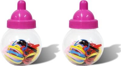 Uniqon Set Of 2 Pcs Flexible Lightweight Convenient Daily Use Cute Little Milk Bottles Rubber Band(Multicolor)