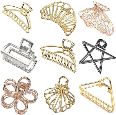 glam bands Korean Medium Metal Nonslip Claw Clip 6pc Fancy Stylish Party Girls Wedding Clip Hair Claw(Multicolor)