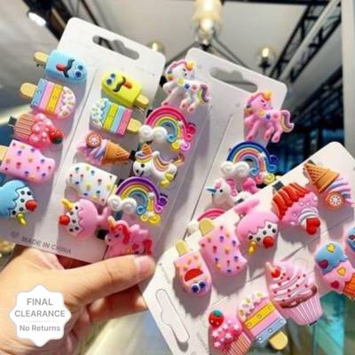 STUTAKRITI 20pcs Rainbow Unicorn Ice Cream Hair Clips Set Baby Hairpin For Kids Girls Toddler Barrettes Hair Accessories Hair Clip (Multicolor) Hair Clip  (Multicolor)