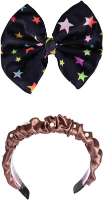 Munavi Elastic Rubber Hair Band hair combo(Black, Brown)