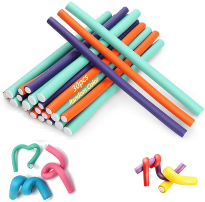 Pinaka Hair Curlers Rollers Flexi Rods Flexible Curling Rods - (Pack of 10) Hair Accessory Set(Multicolor)