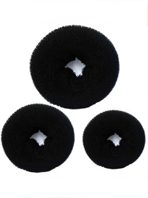 PARAM Hair Donut Pack of 3 | All 3 different sizes Bun(Black)