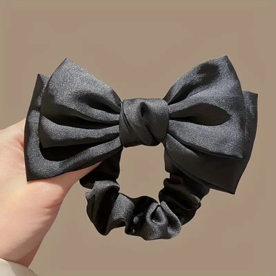 VRAJDRA BOW TIE SCRUNCHIE, PACK OF 1 [ BLACK] Rubber Band(Black)