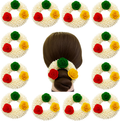 kailash creation Artificial Mogra Gajra for Hair Bun Hair Accessories for Women Large Mogra Gajra Bun(Multicolor)