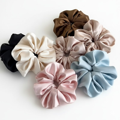 JYAYASI JYS-6PCS-Satin-Scrunchies Rubber Band(Multicolor)