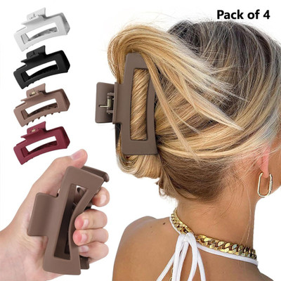 Prityka Beauty Gentle Soft Silicone Hair Claw Clip for Women Girls unbreakable clips4p Hair Claw(Multicolor)
