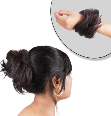 RefynHair Women Messy Hair Extensions Voluminous Bun for Womens Medium Brown-1 PC(25 GR) Bun(Brown)